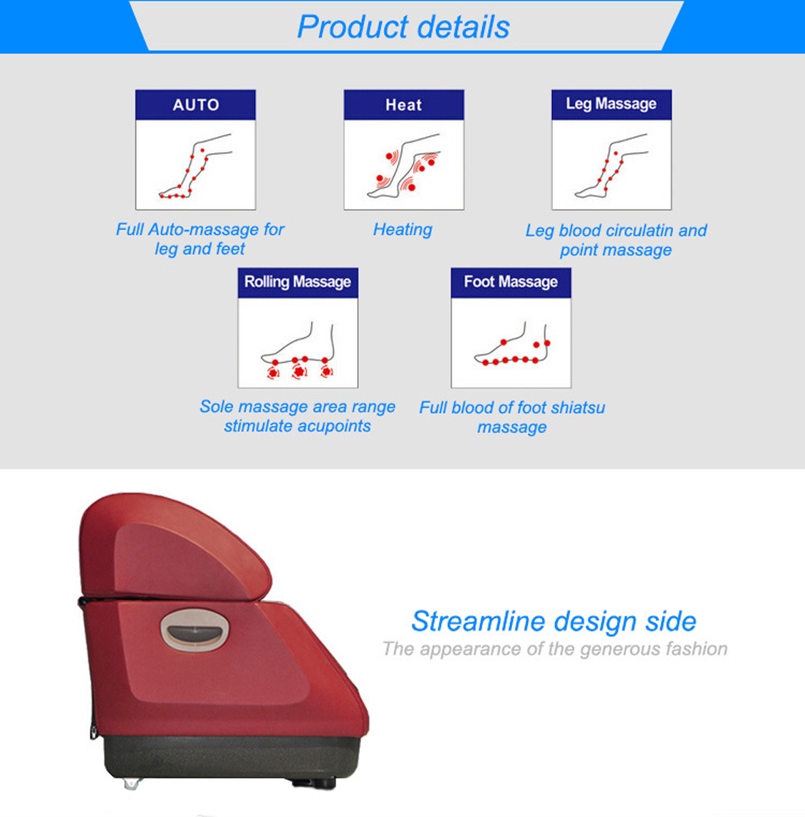 2017 popular blood circulation leg foot roller massager