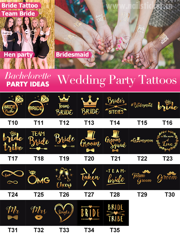 2017 New design wedding favor bride tattoo