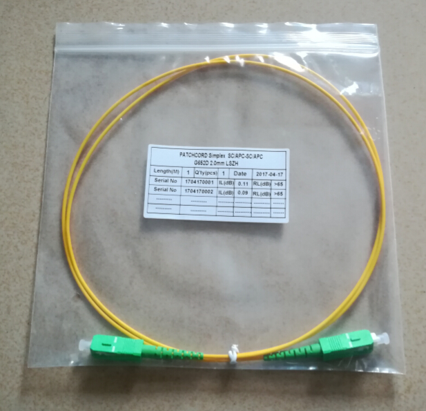 FTTH Solution Pacth Cord SCAPC LCAPC Fiber Optical Patch Cord China manufacturer