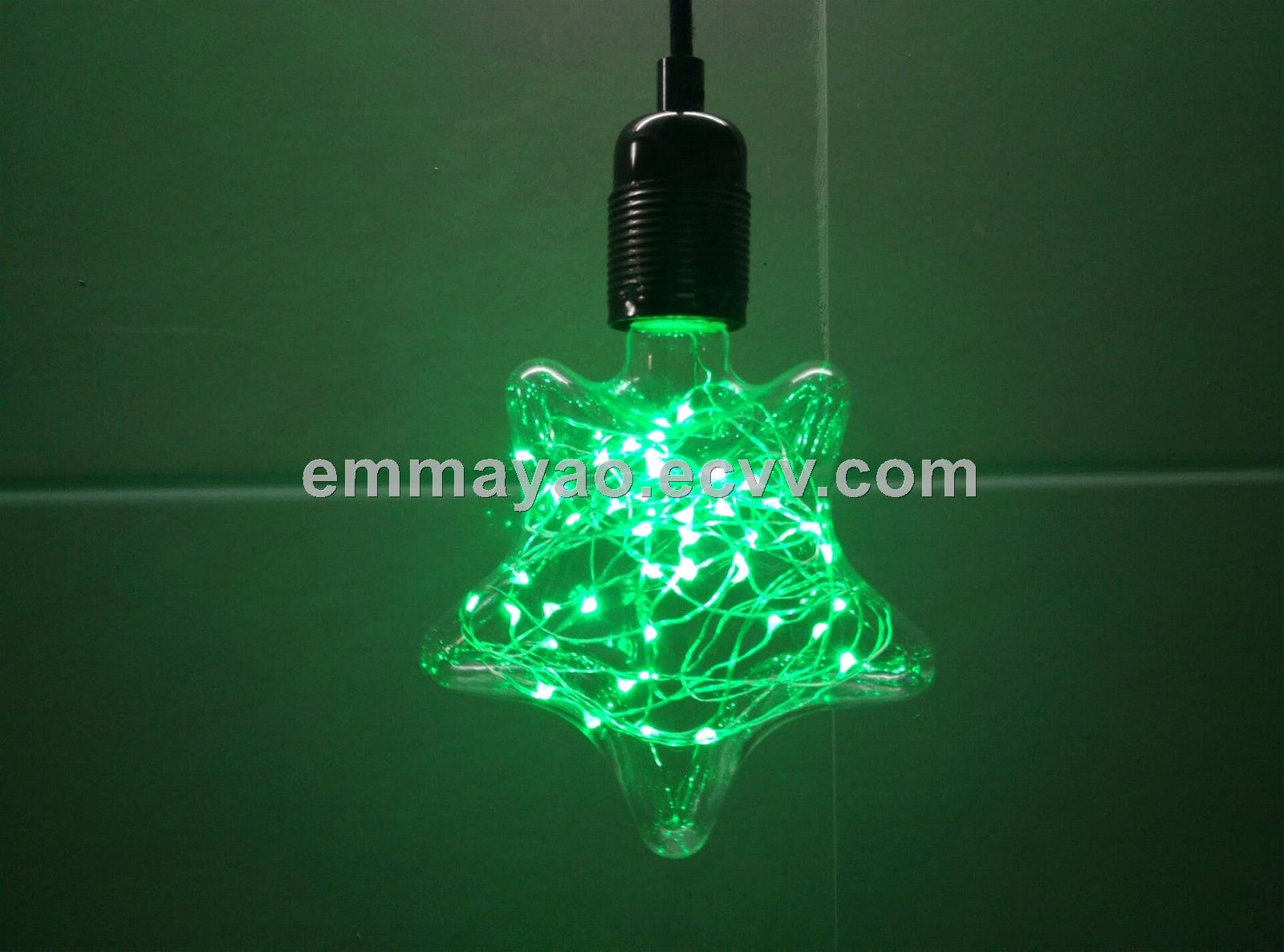 Copper light bulb green light decorated LED bulb christmas LED bulb