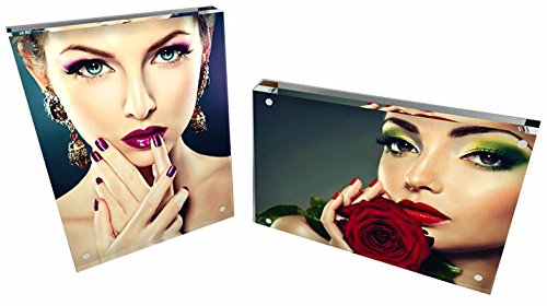 Acrylic Frame Magnetic Picture Frame Clear 10 10MM Thickness Stand In Desk Table