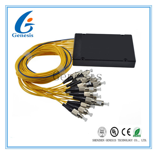 Low Insertion Loss Fiber Optic PLC Splitter 1260 1650nm Wavelength with Box 1x16