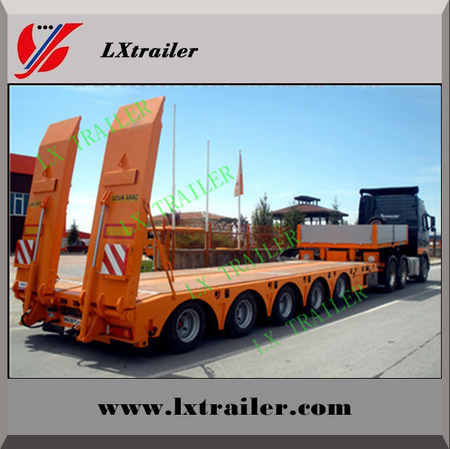 Tri Axles Flatbed Long Trailer made from China manufacturing company