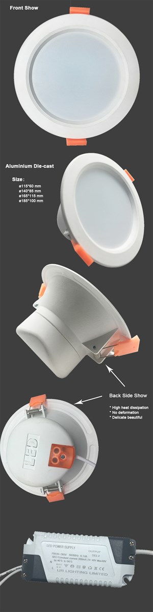LED residential ligting 5w 10w 12w 18w 20w 24v LED down light 6 inch 8 inch 10 inch LED retrofit recessed downlight