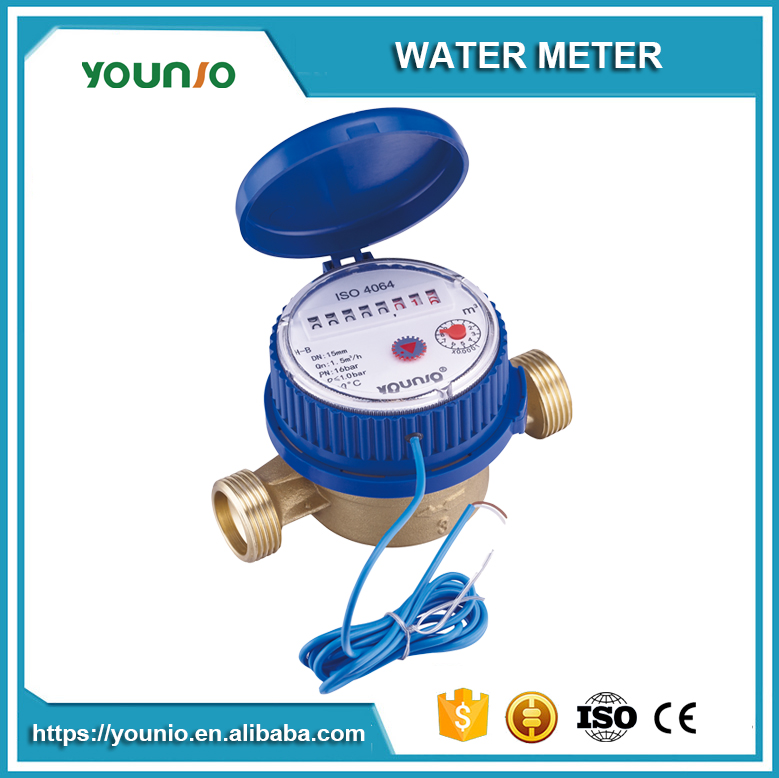 Younio Lowest Price Single Jet Water MeterDry Type Pulse Output With Reed Switch