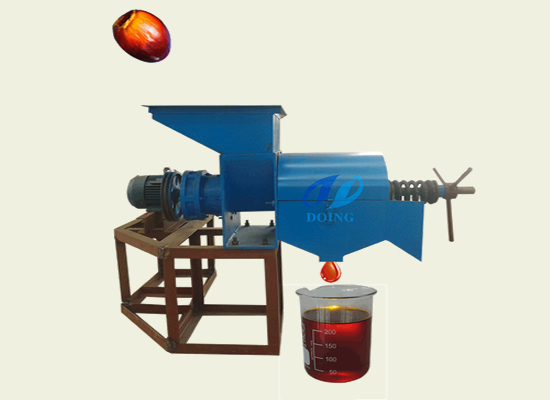 Low cost extruding palm fruit oil processing machine
