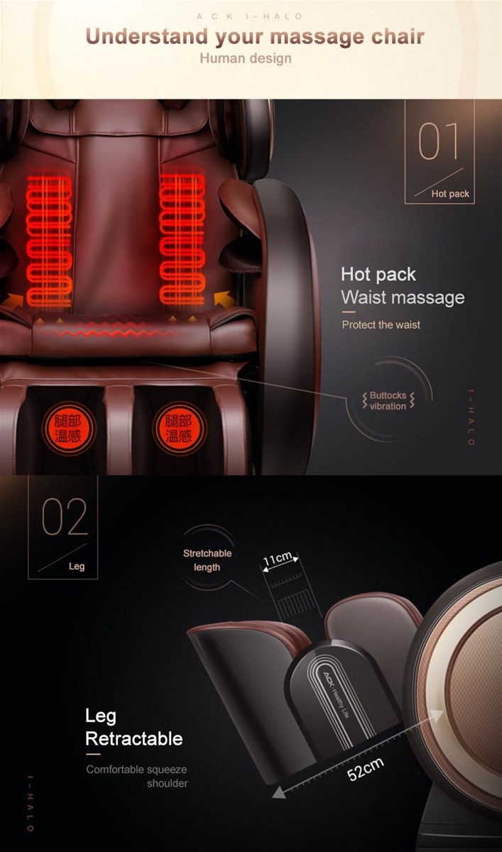 Newest Best Quality Luxury massage 3D Chair zero gravity