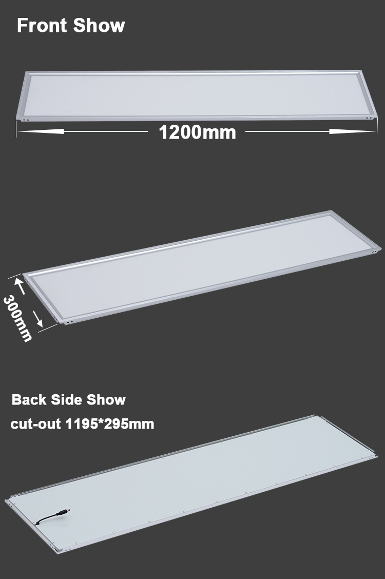 High power IP44 double color wall mounted square 72w LED panel light 1200x300