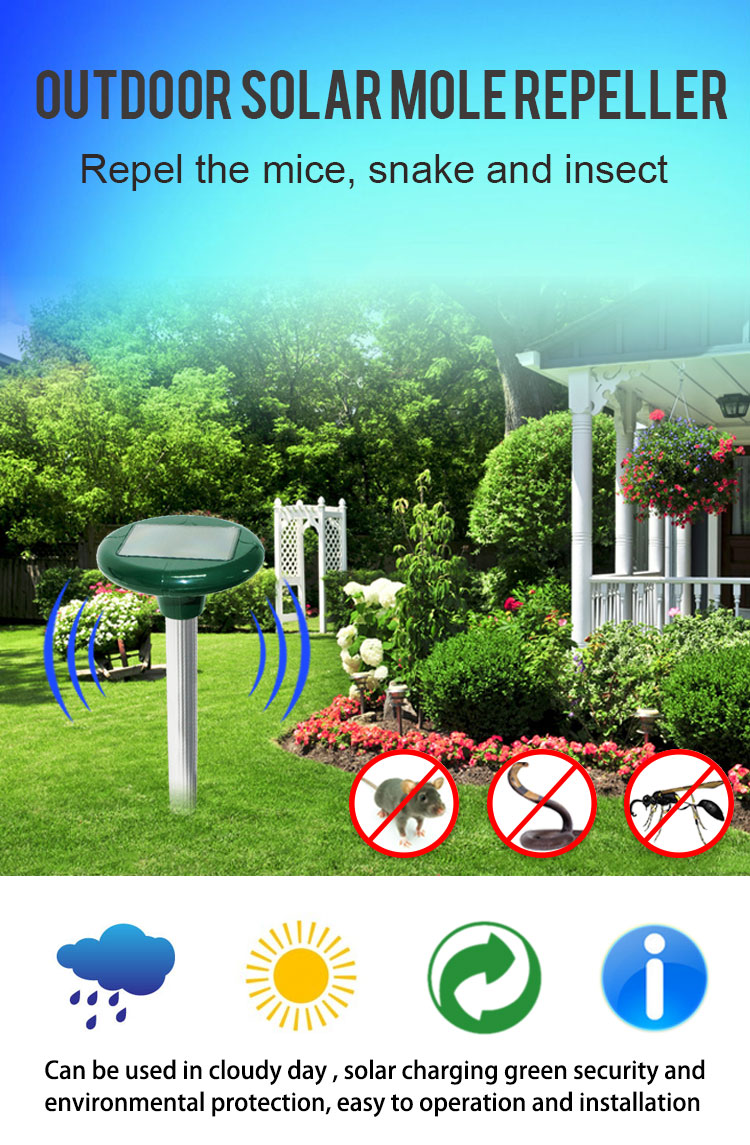 Solar Ultrasonic Bird Snake Mouse Pest Repeller Control Device