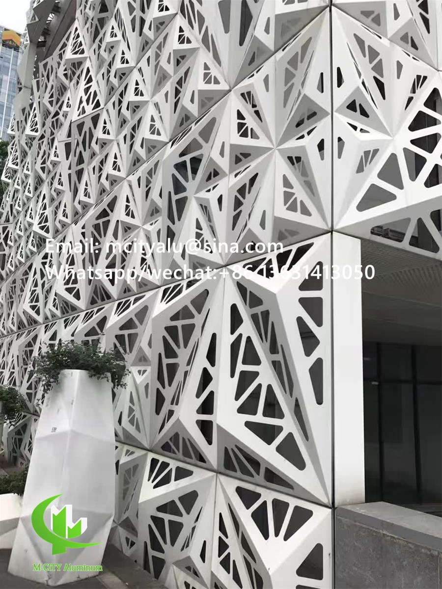 metal perforated Aluminum laser cutting panel facade solid panel cladding with patterns