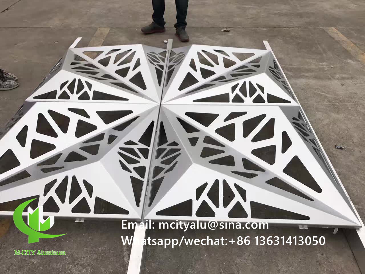 metal perforated Aluminum laser cutting panel facade solid panel cladding with patterns