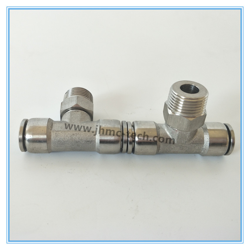 Stainless Steel Tee Male Pneumatic fittings