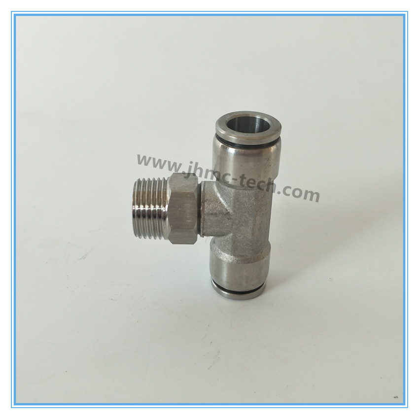 Stainless Steel Tee Male Pneumatic fittings