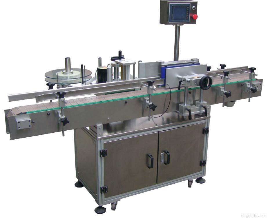 Labeling machine in production line