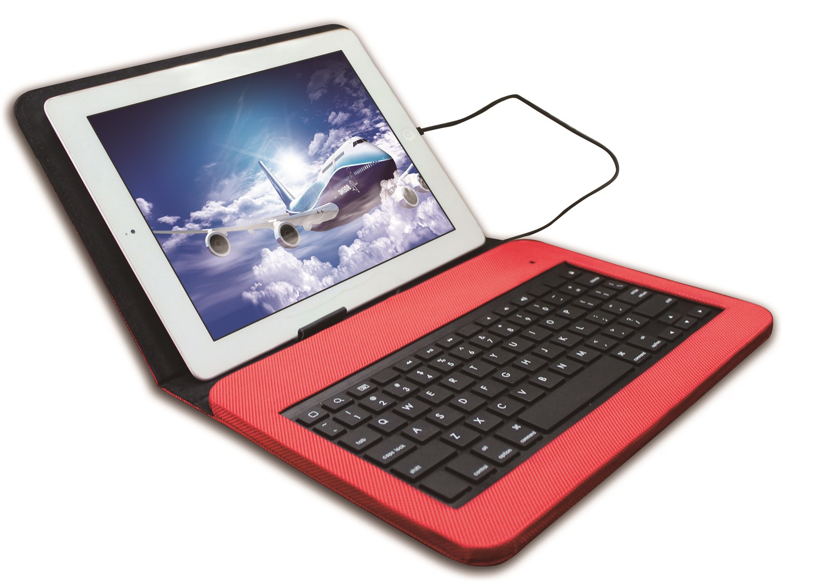 MFI lightning wired keyboard with leather case for ipad Air