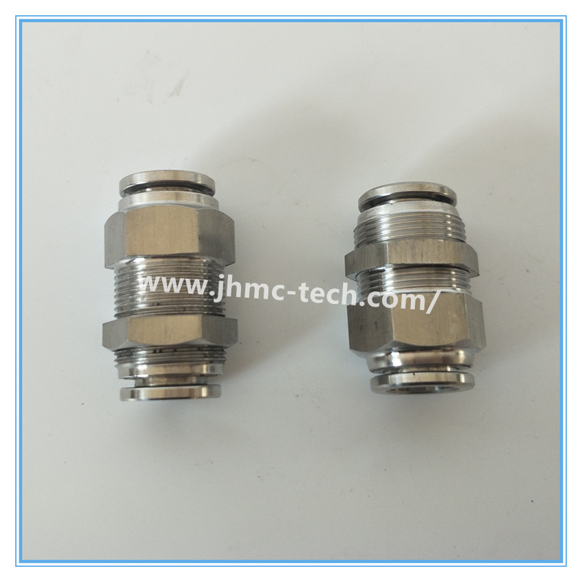 Stainless Steel Bulkhead Straight Pneumatic fittings