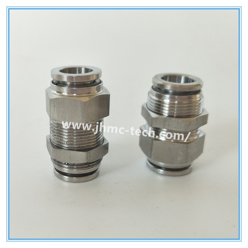Stainless Steel Bulkhead Straight Pneumatic fittings
