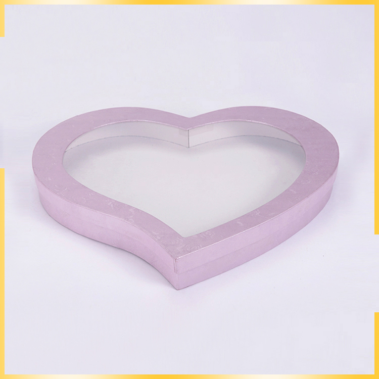 Attractive wholesale custom packaging cardboard empty heartshaped gift paper box with pvc window