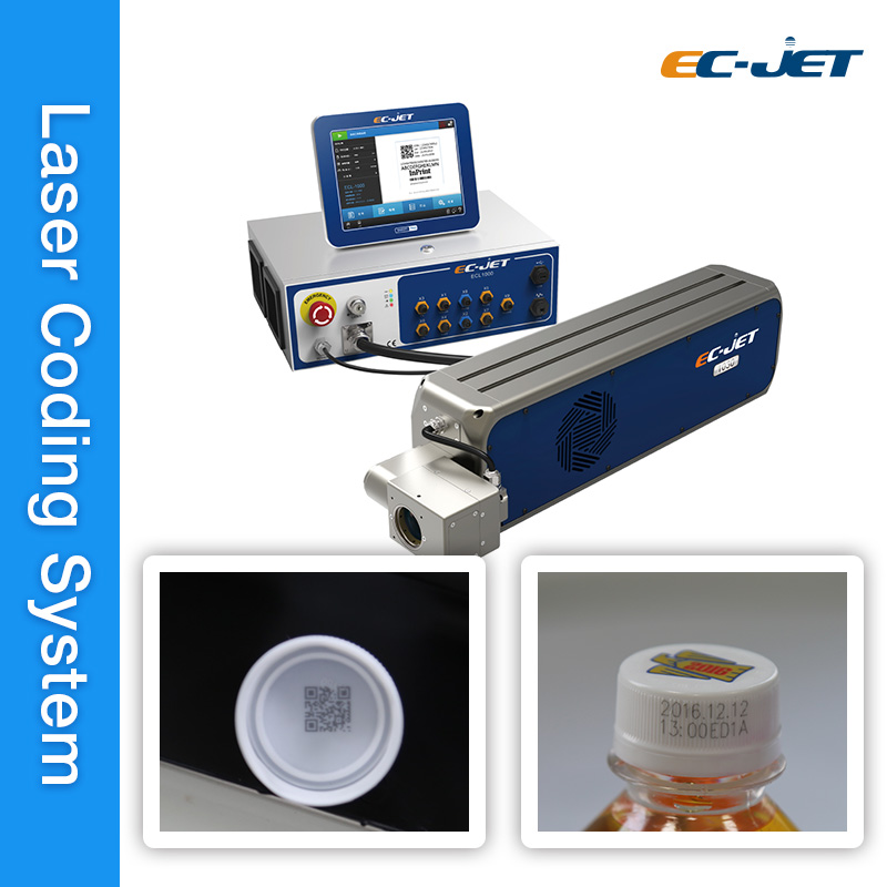Barcode Printing Machine CO2 Laser Printer for Plastic Bottle EClaser