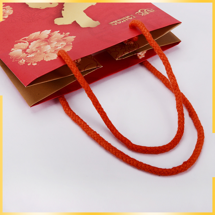 Factory Food Printed Plain White craft Paper Bag With handle for packing