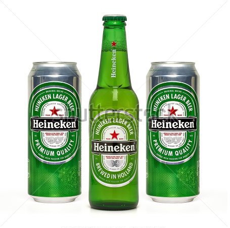 Heineken Lager Beer in cans and Bottles
