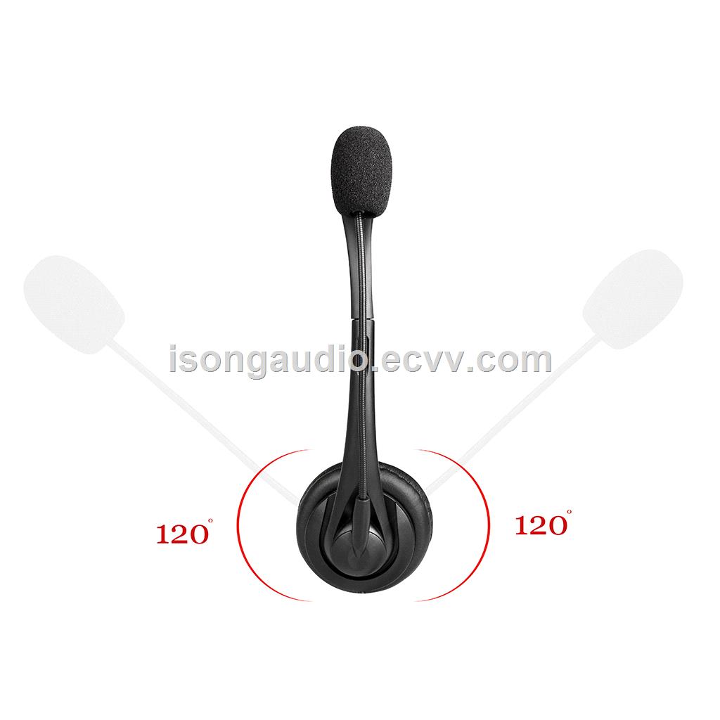 High Quality PU Earmuff USB Call Center Headset with Microphone