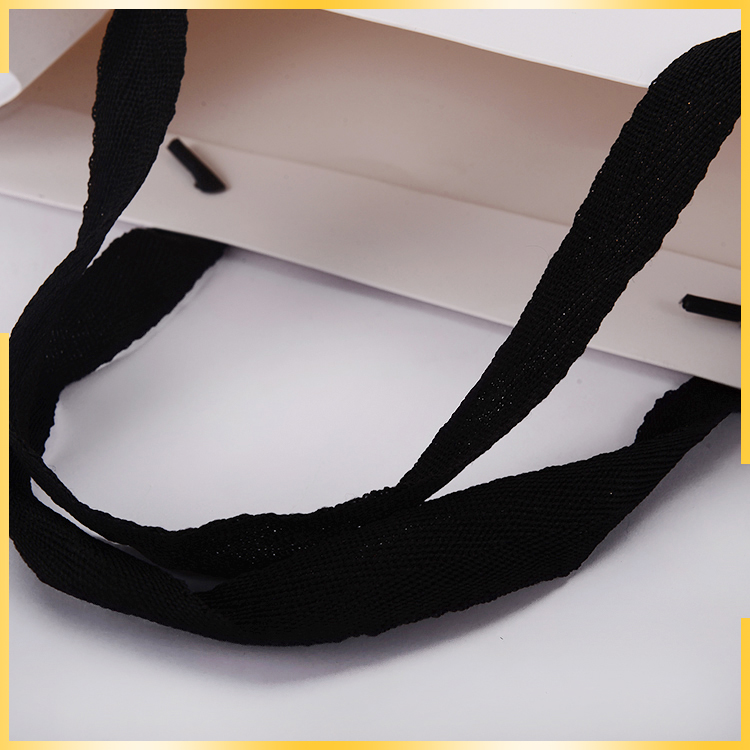 HighEnd waterproof custom classic white coated with black design printed paper bag for hot selling