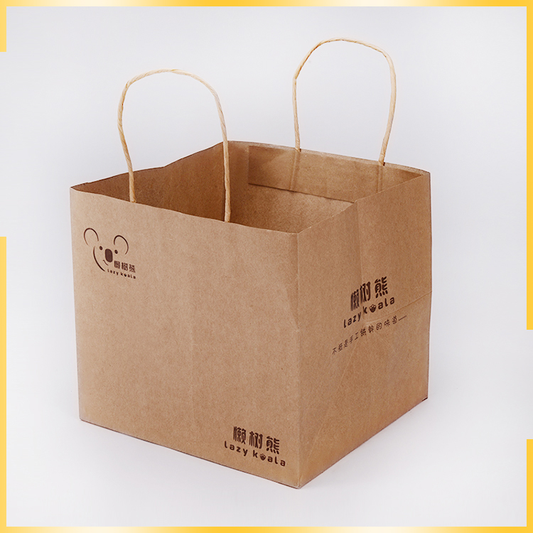 New design bigdegradable dessert customized kraft food packaging bag for restaurant
