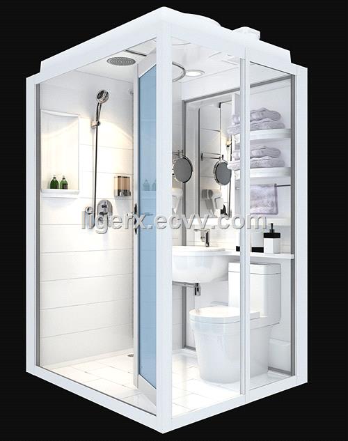 Container shelter bathroom pods