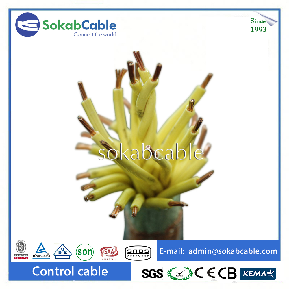 Control cable with copper wire braided screen
