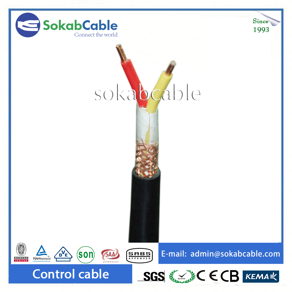 Control cable with copper wire braided screen