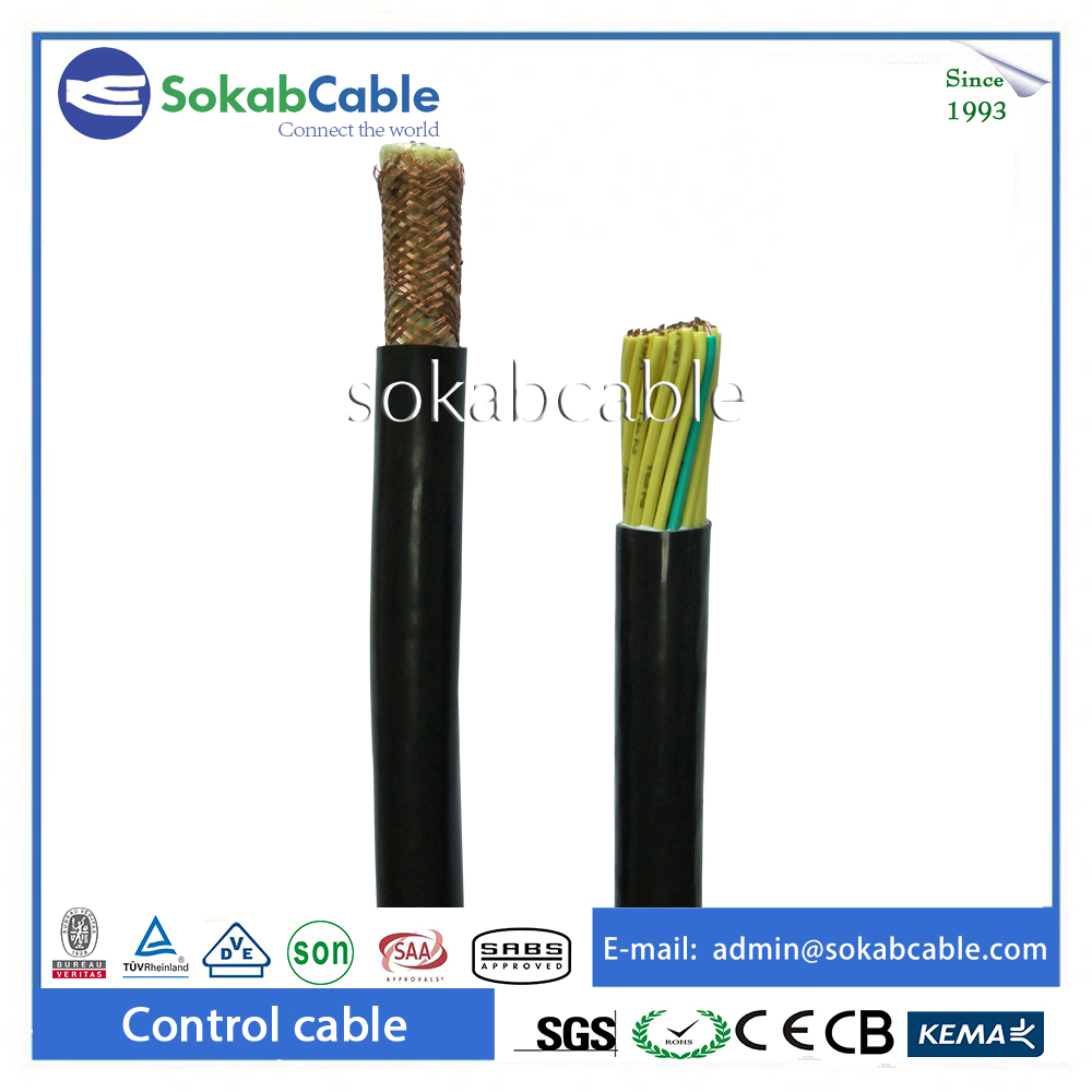 Control cable with copper wire braided screen