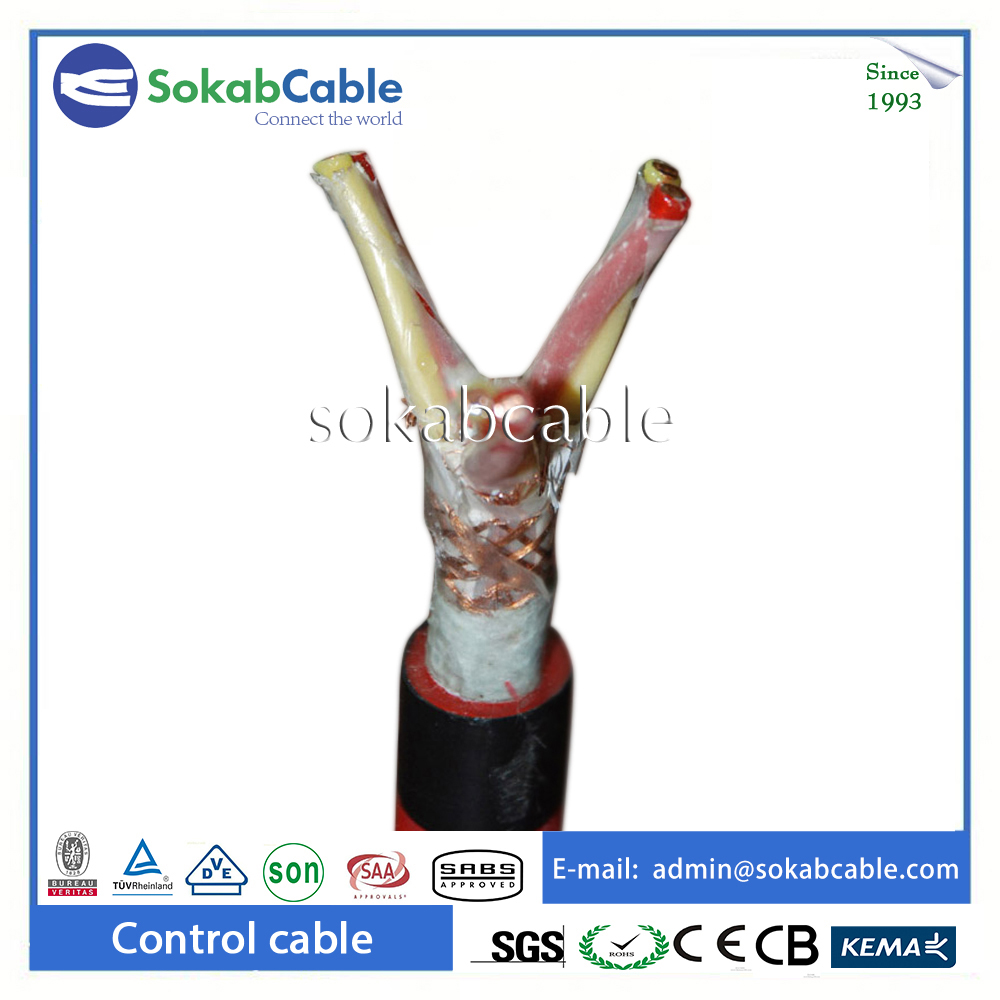 Control cable with copper wire braided screen