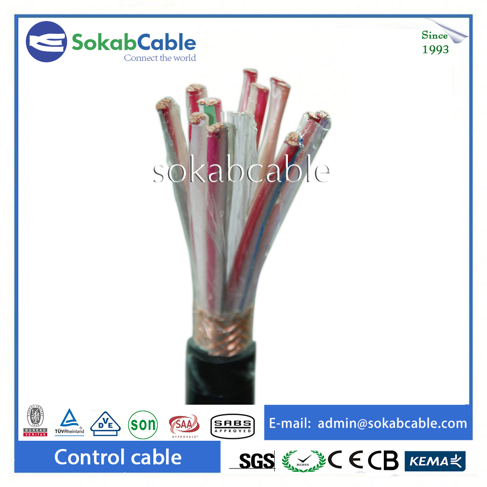 Control cable with copper wire braided screen