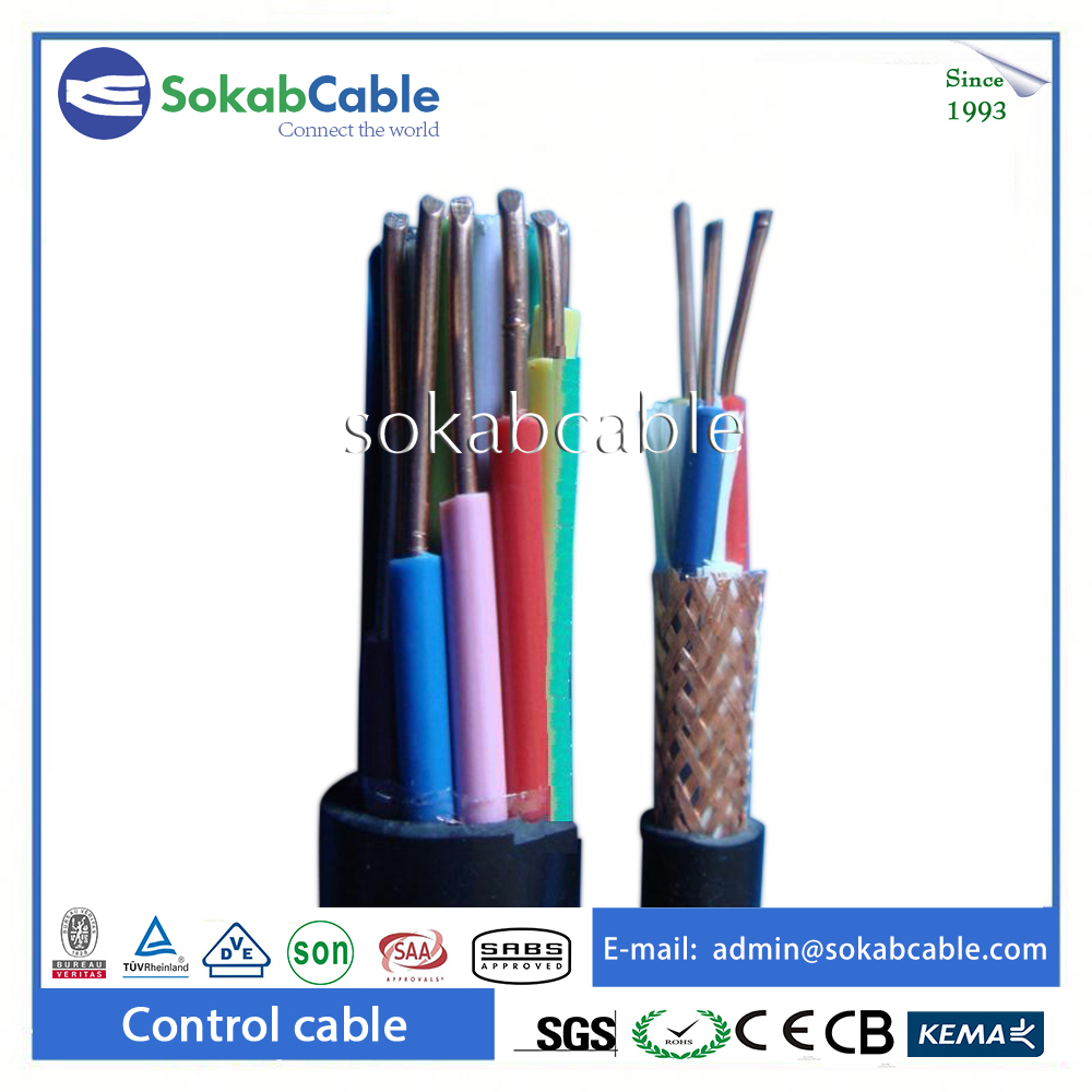 Control cable with copper wire braided screen