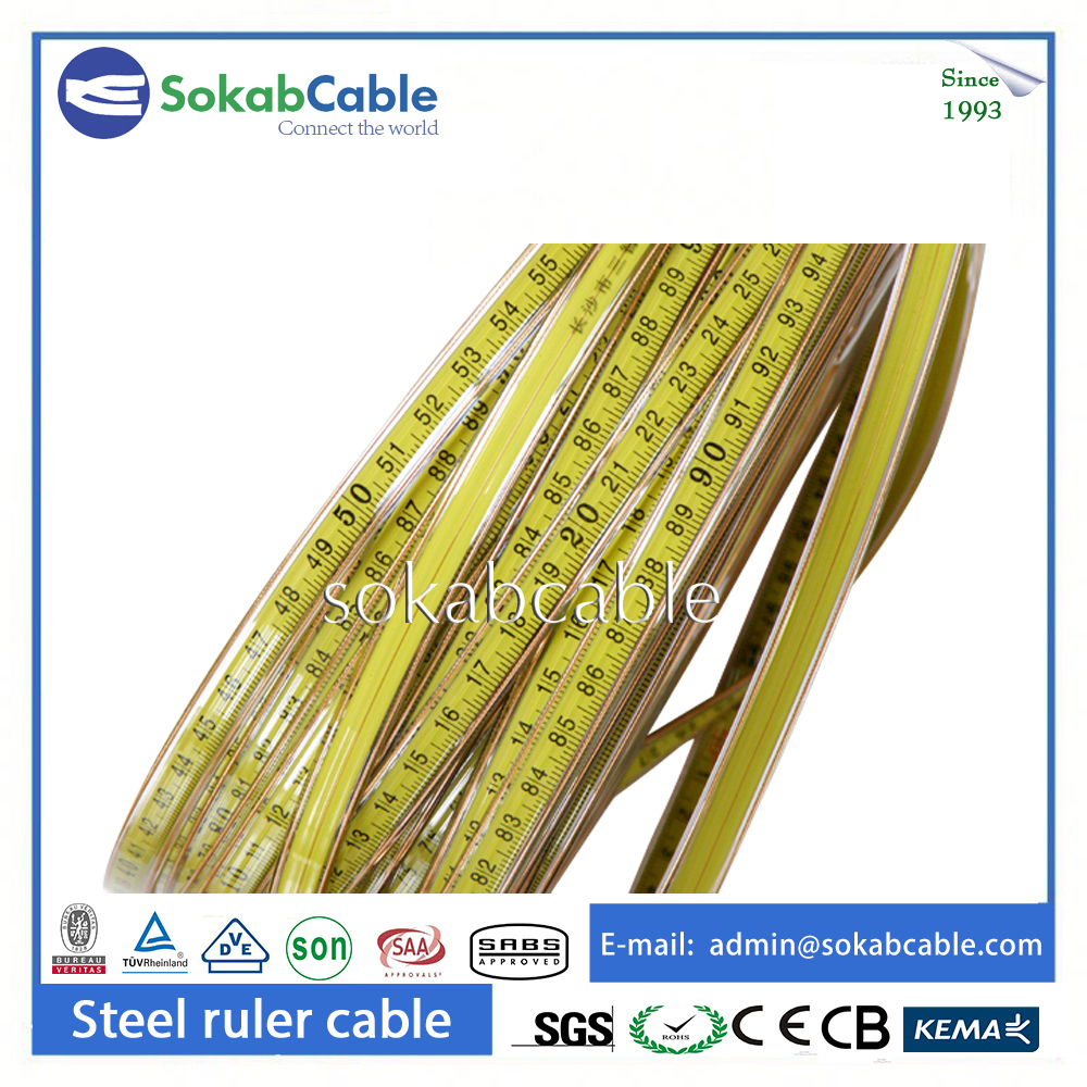 Steel ruler cable with steel conductor