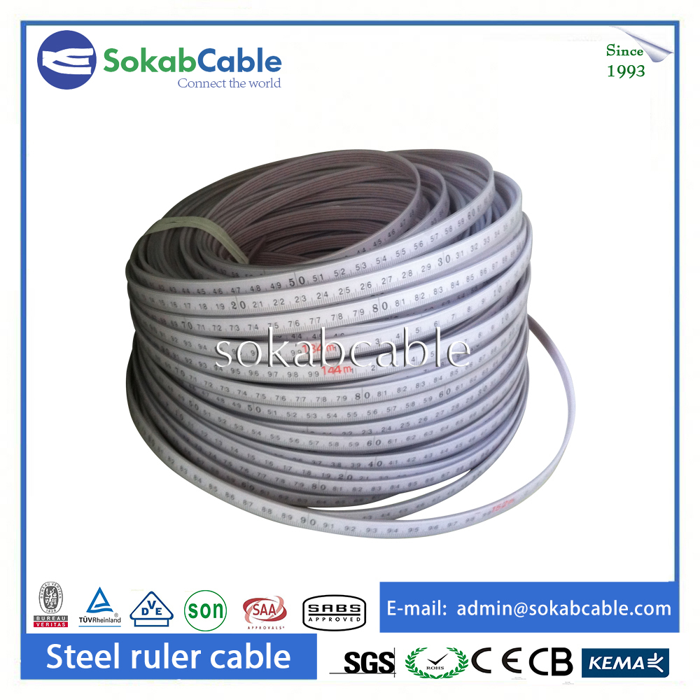 Steel ruler cable with steel conductor