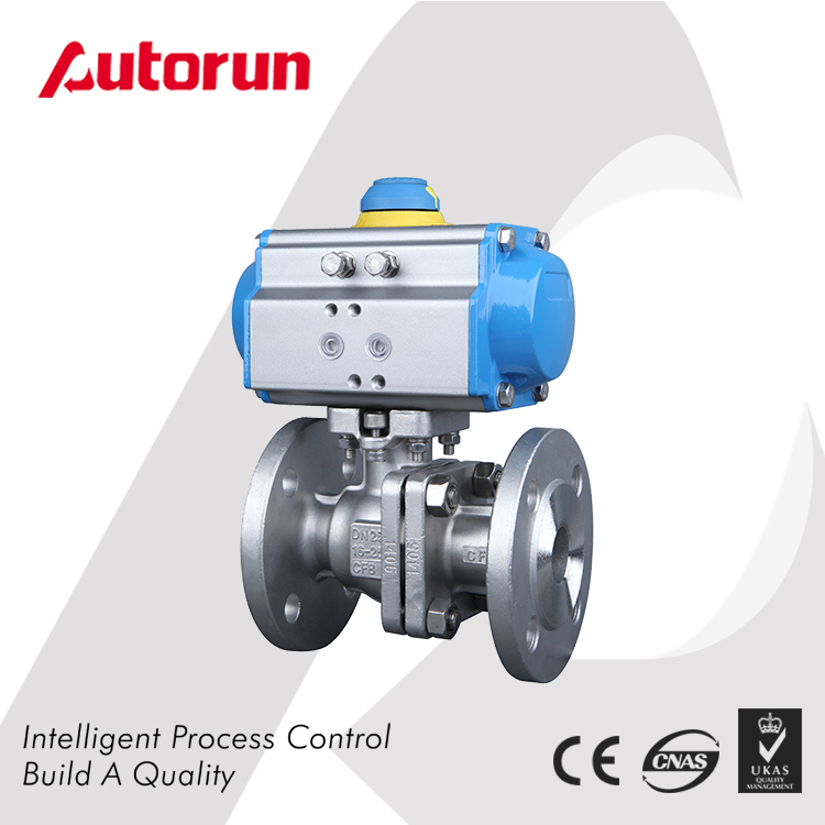 Wenzhou supplier Flanged pneumatic Ball Valve