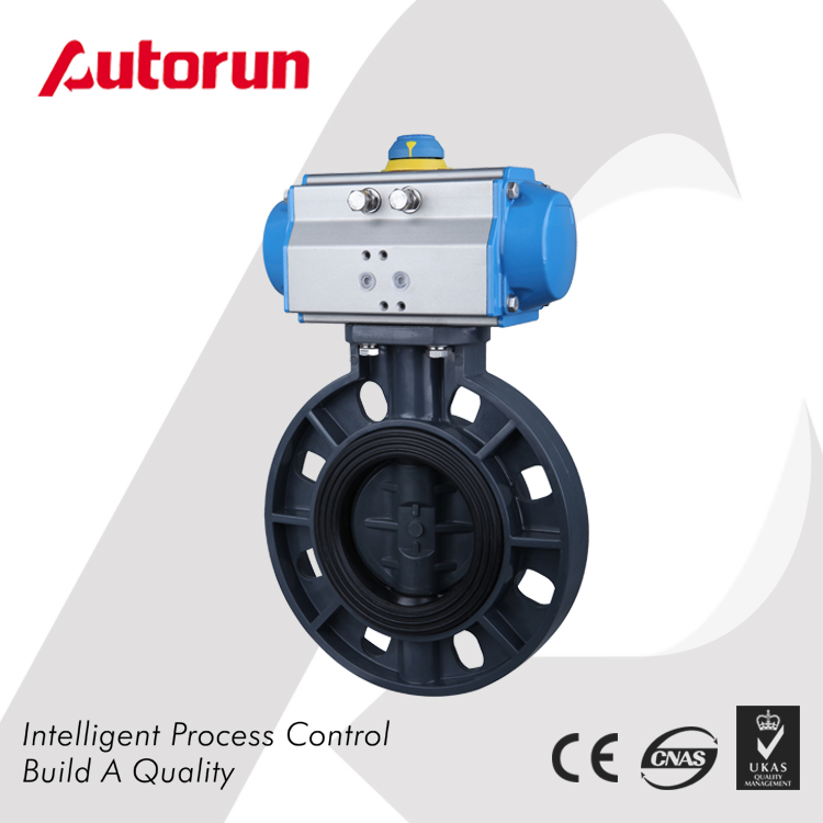 Wenzhou supplier PVC Wafer pneumatic Butterfly Valve