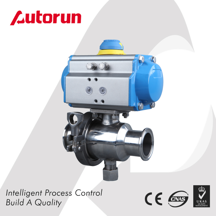 Wenzhou supplier Sanitary Triclamp pneumatic Ball Valve