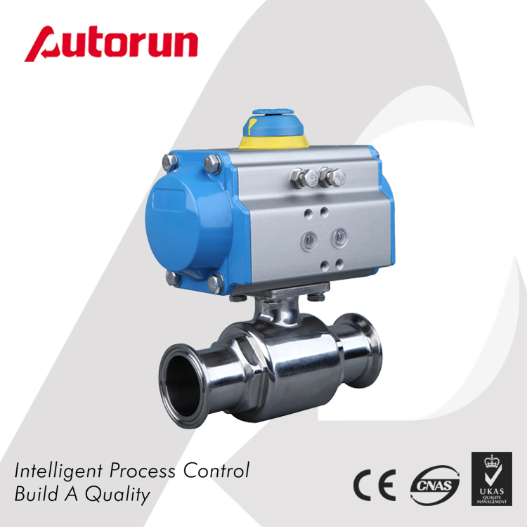 Wenzhou supplier Sanitary Triclamp pneumatic Ball Valve
