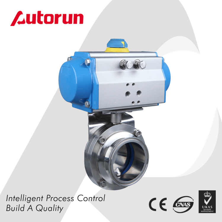 Wenzhou supplier Sanitary pneumatic Butterfly Valve