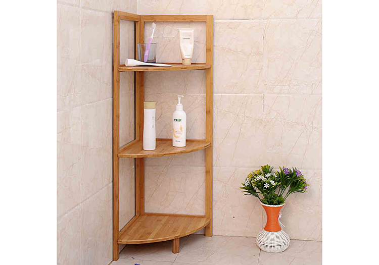 bathroom bamboo corner shelf