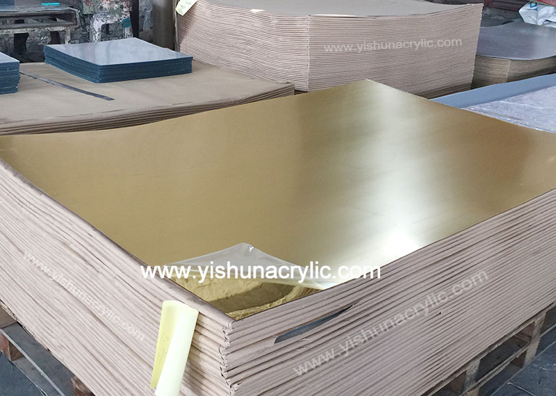 high quality 4ftx6ft light golden mirror acrylic sheets pmma mirror sheets
