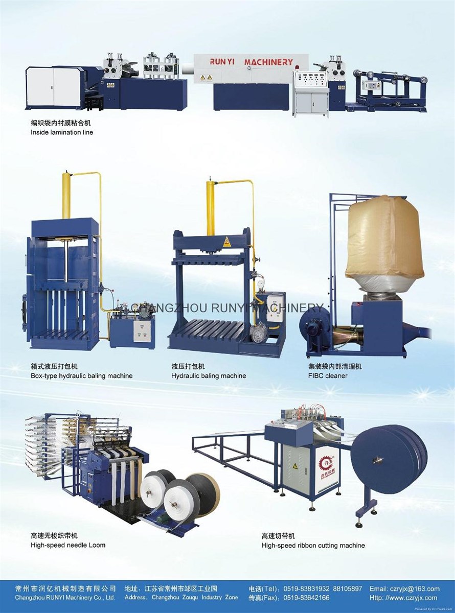 Auxiliary machine for woven bags