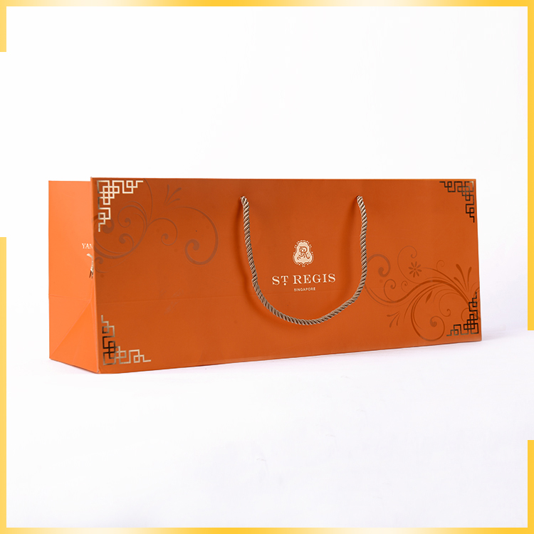 Good service custom logo printed exquisite with rectangle botton hand carry bag for wine