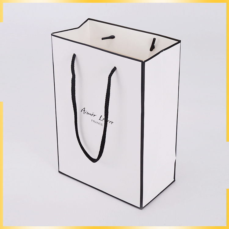 Highend printing custom logo exquisite and small white paper bag by factory