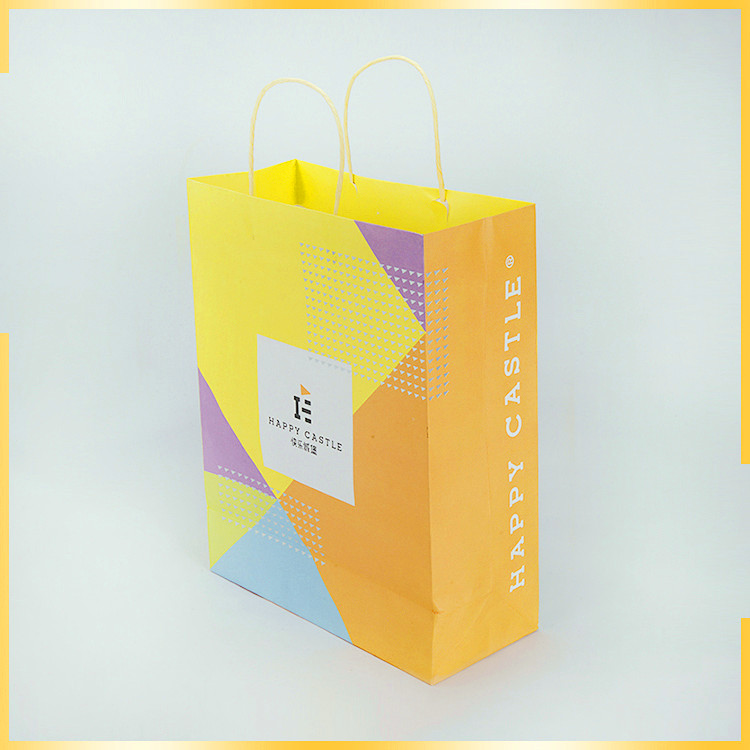 Professional manufacturer colorful multicolor with silver hot stamping stand up kraft printed paper bag for gift