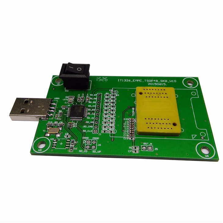 Clamshell Structure eMCP221 Reader to USB for BGA 221 testing size 115x13mm nand flash programmer