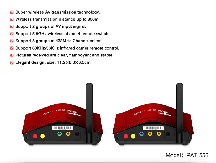 Audio Video Signal Transmission 3856khz IR Transmitter Receiver